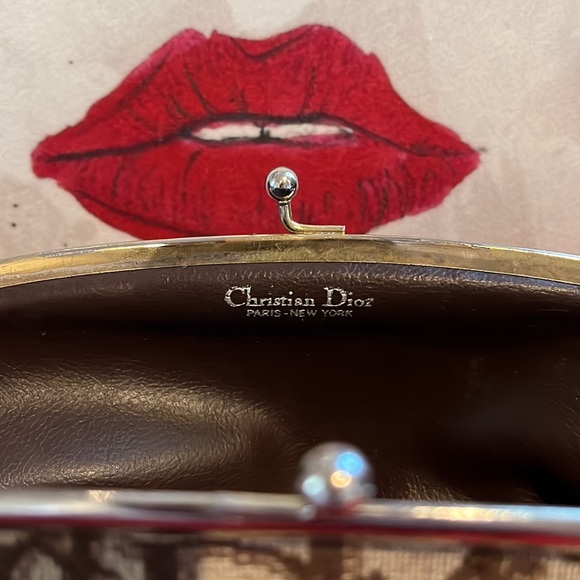 Rare Vtg Christian Dior 80’s Brown Trotter Monogram Small Clutch Bag - Picture 5 of 15